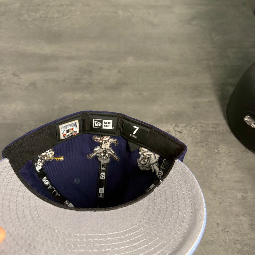 New Era Anaheim Angels Hat 7 Navy Cant Buy Respect Ghetto Cherub Fitted MLB Cap - Picture 8 of 9